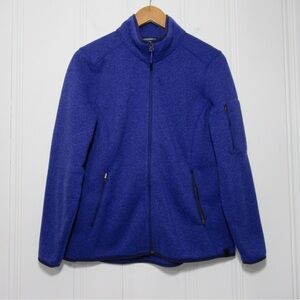 L.L. Bean Purple Sweater Fleece Full Zip Jacket 
Size Large Petite